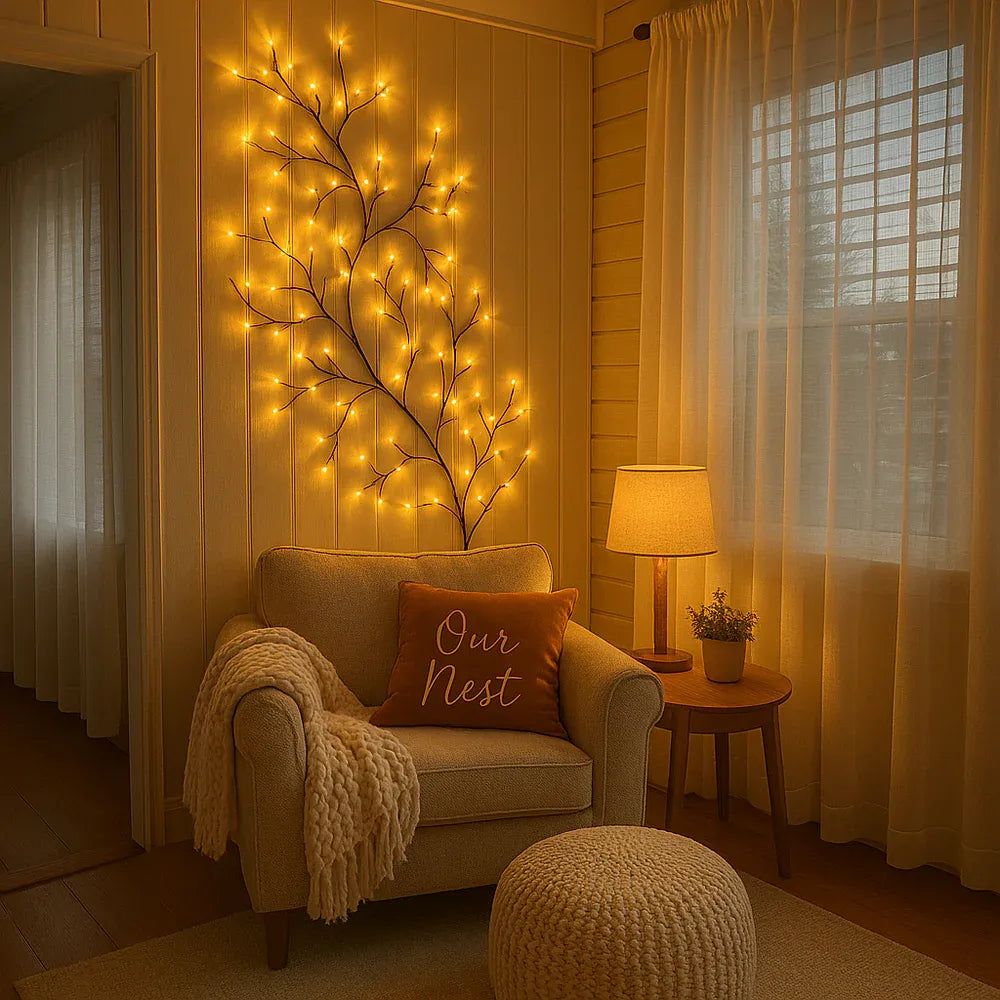 WILVARA – Decorative LED Willow Branch Wall Light Warm White for Bedroom and Living Room