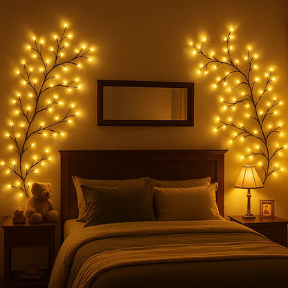 WILVARA – Decorative LED Willow Branch Wall Light Warm White for Bedroom and Living Room